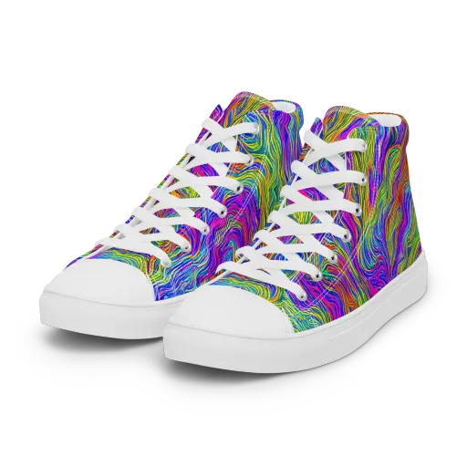 Psychedelic Filament on a Women's High Top Canvas Shoes