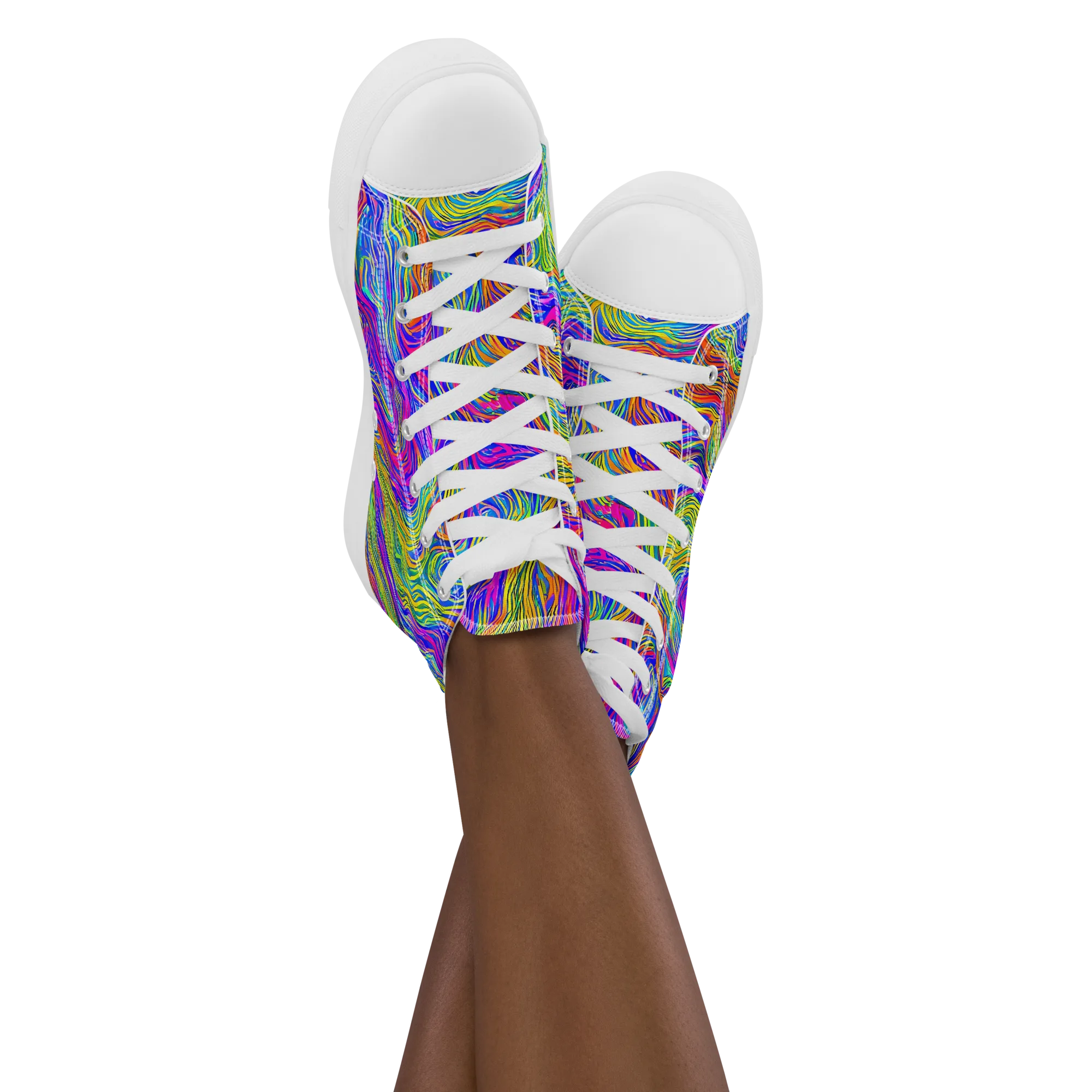 Psychedelic Filament on Women's High Top Canvas Shoes — Front