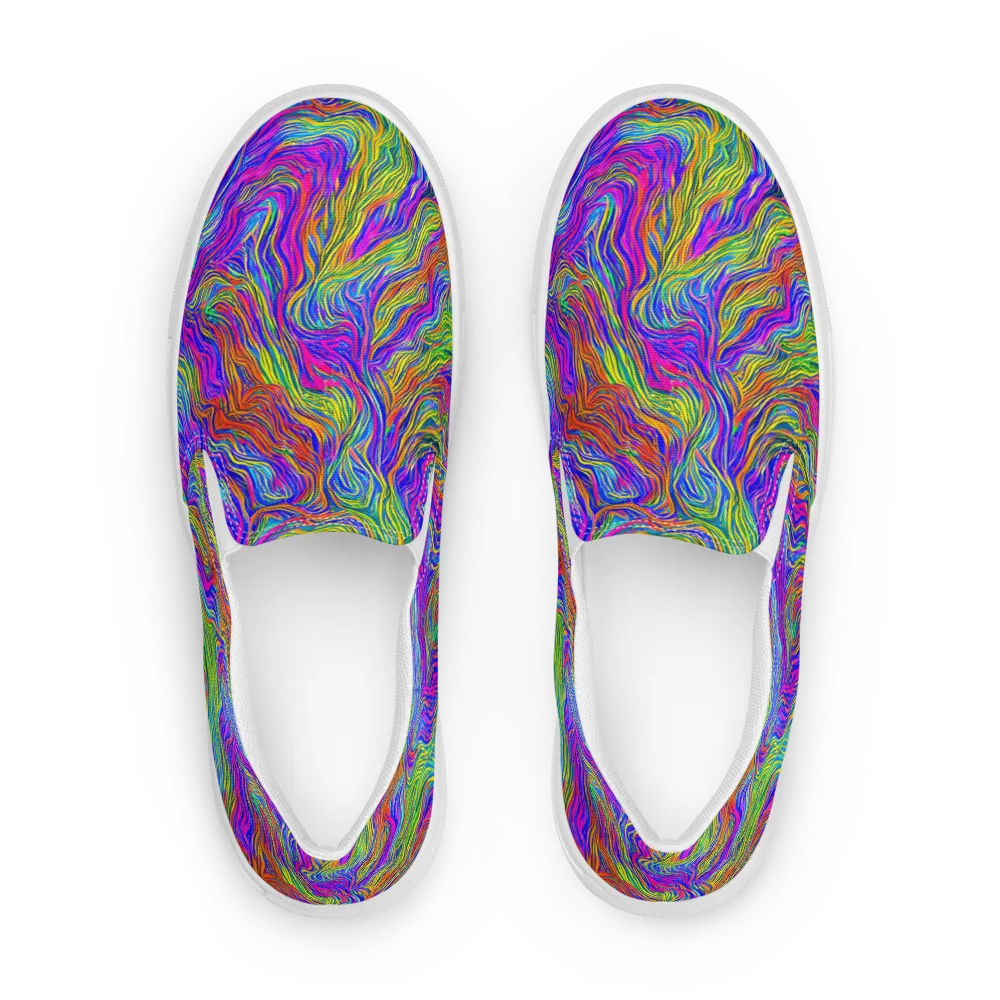 Psychedelic Filament on Men's Slip-On Canvas Shoes — Front