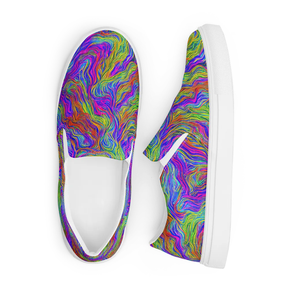 Psychedelic Filament on Men's Slip-On Canvas Shoes — Front