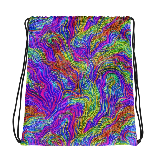 Psychedelic Filament on a Drawstring Bag