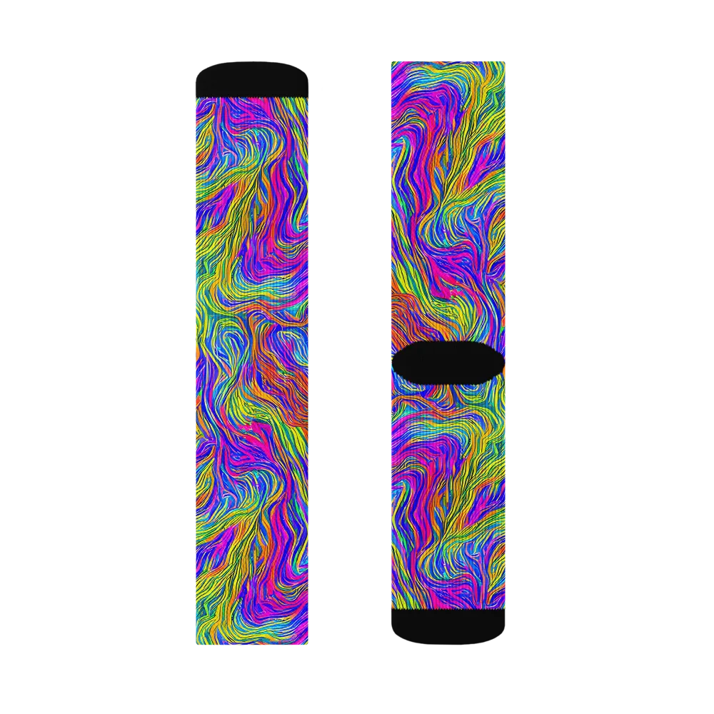 Psychedelic Filament on Socks — Left Sock
