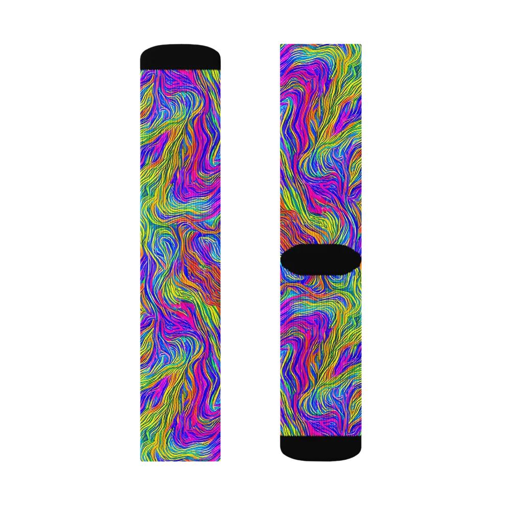 Psychedelic Filament on Socks — Right Sock