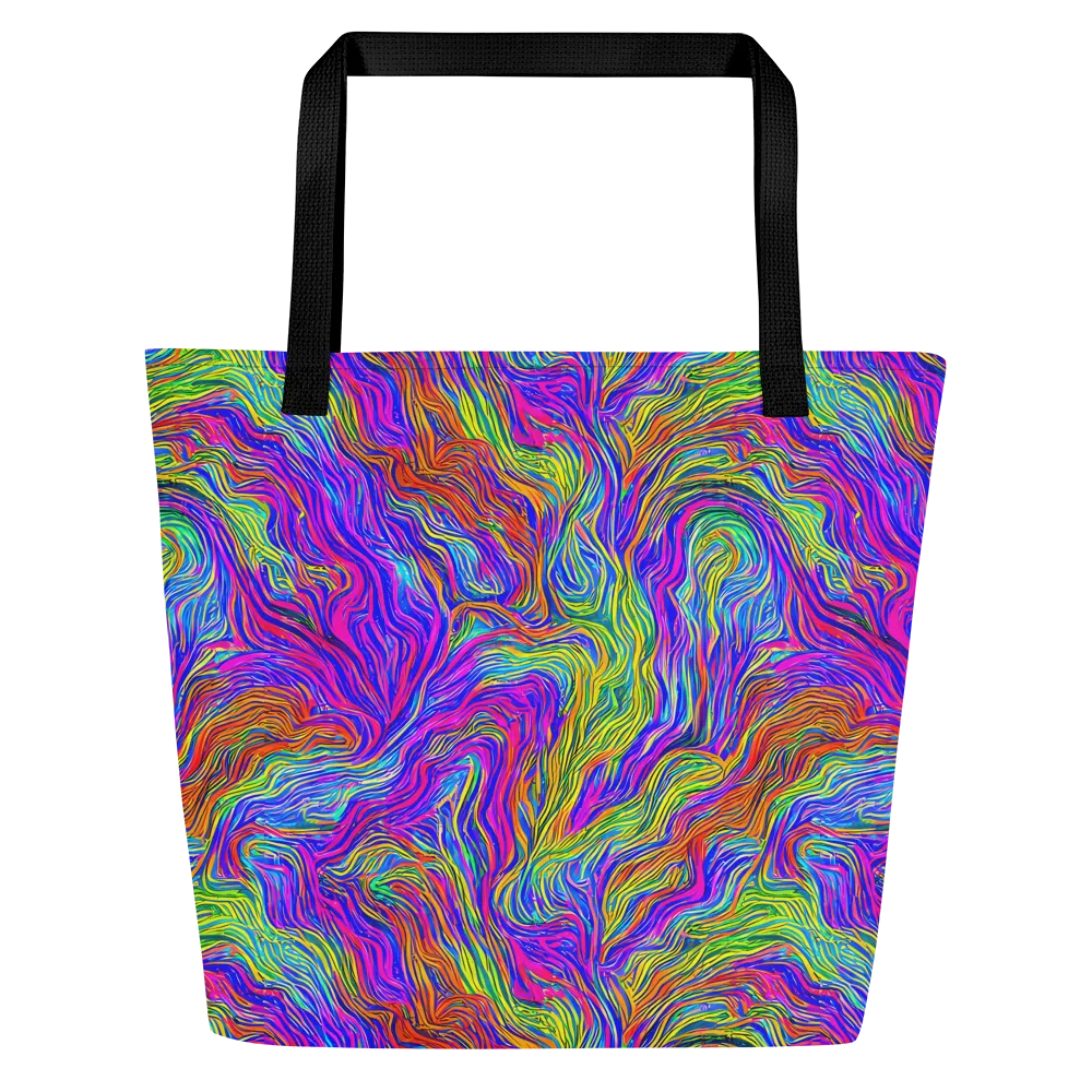 Psychedelic Filament on Large Tote Bag W/ Pocket — Front