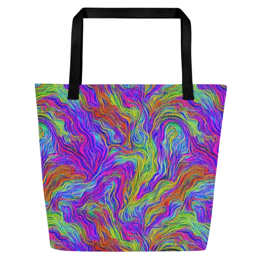 Psychedelic Filament on a Large Tote Bag W/ Pocket