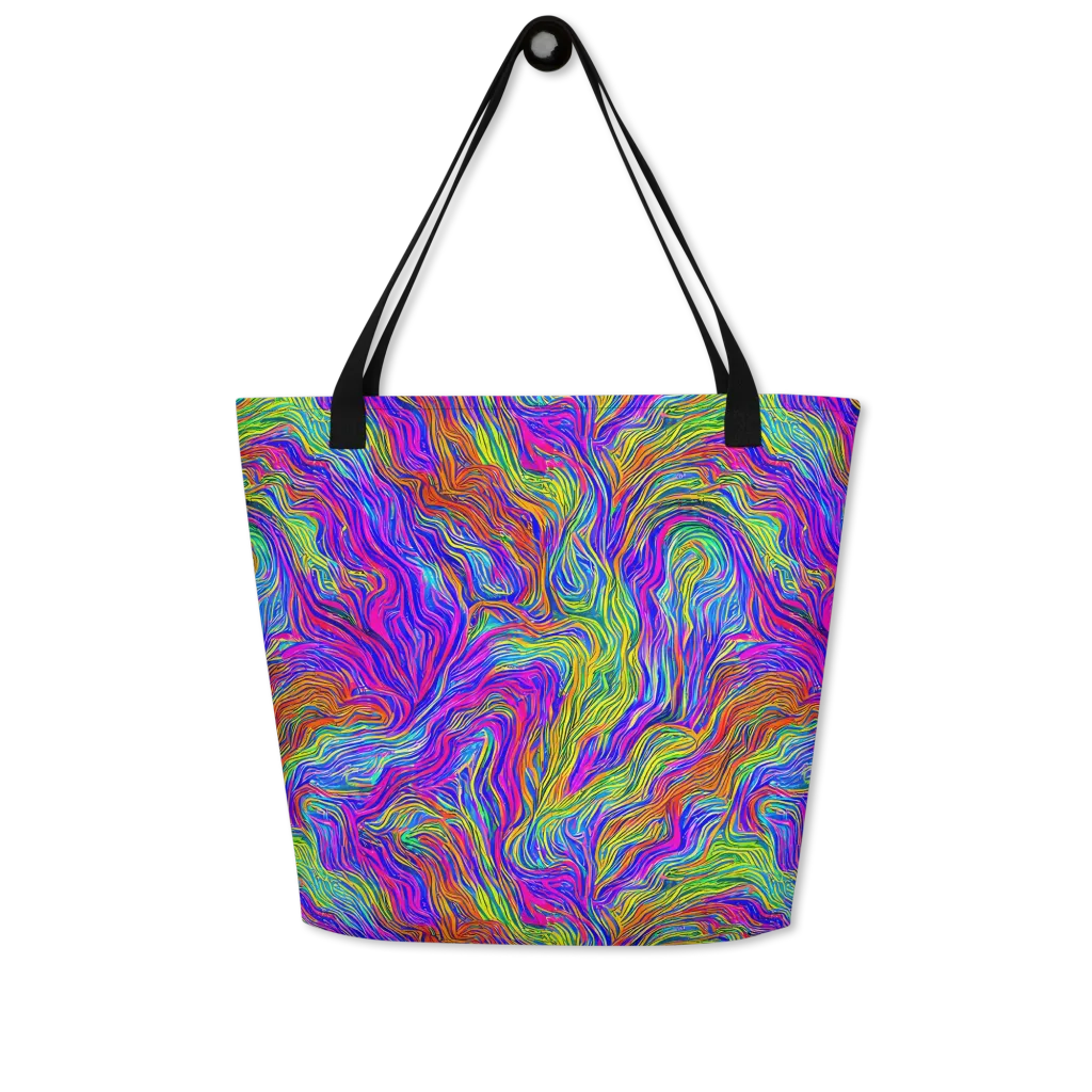 Psychedelic Filament on Large Tote Bag W/ Pocket — Front