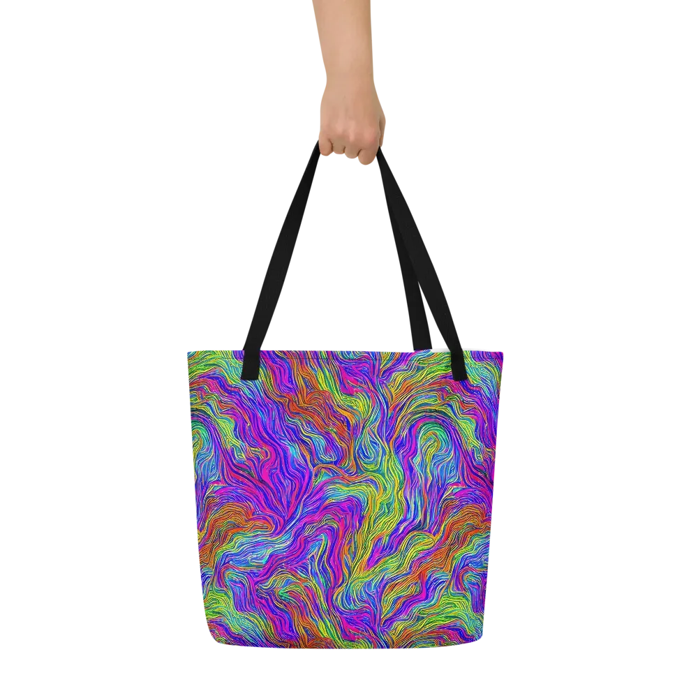 Psychedelic Filament on Large Tote Bag W/ Pocket — Front