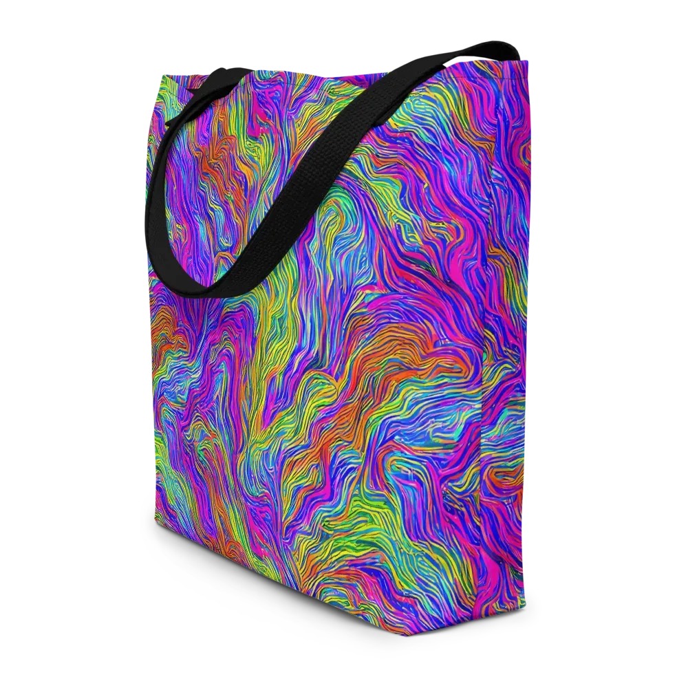 Psychedelic Filament on Large Tote Bag W/ Pocket — Front