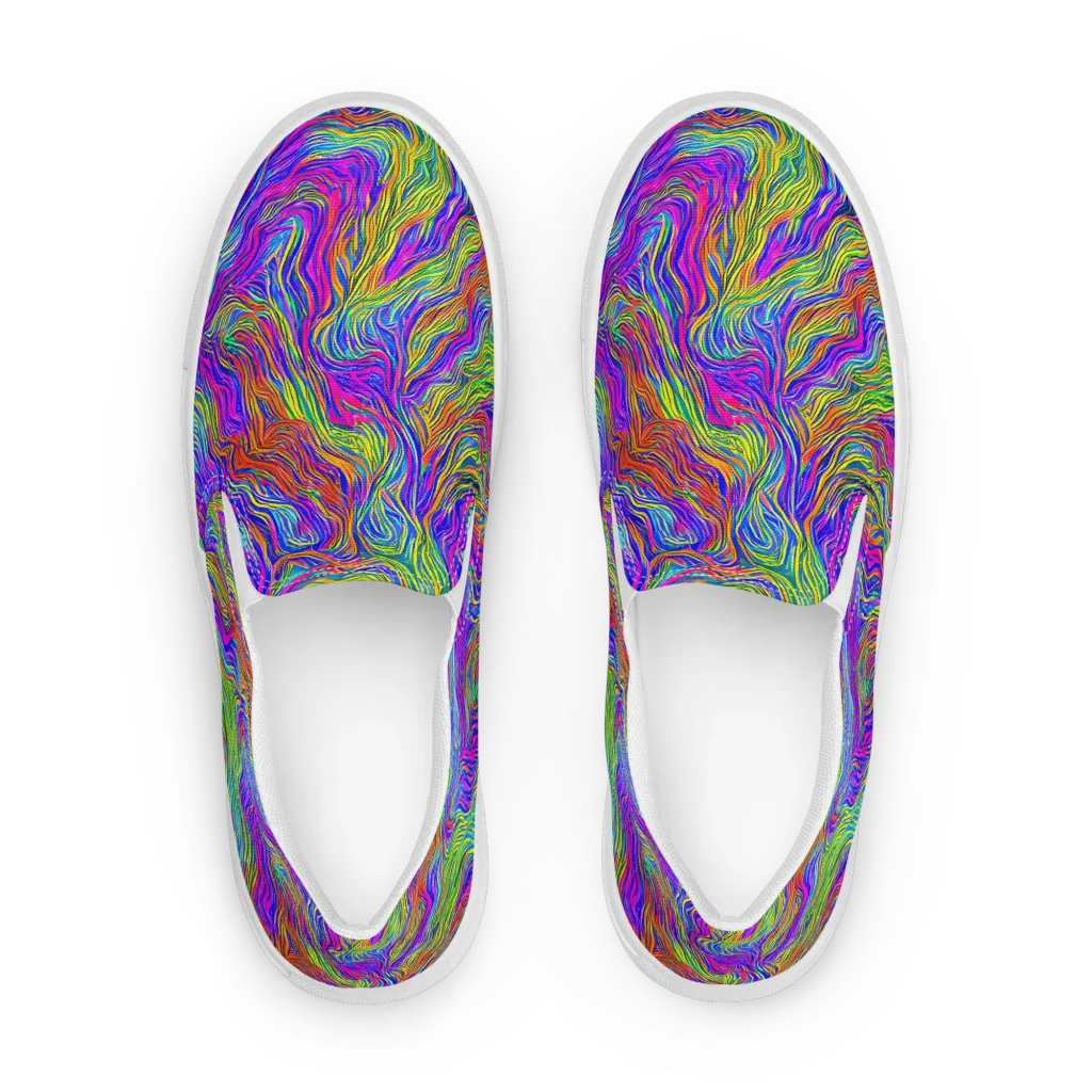 Psychedelic Filament on Women's Slip-On Canvas Shoes — Front