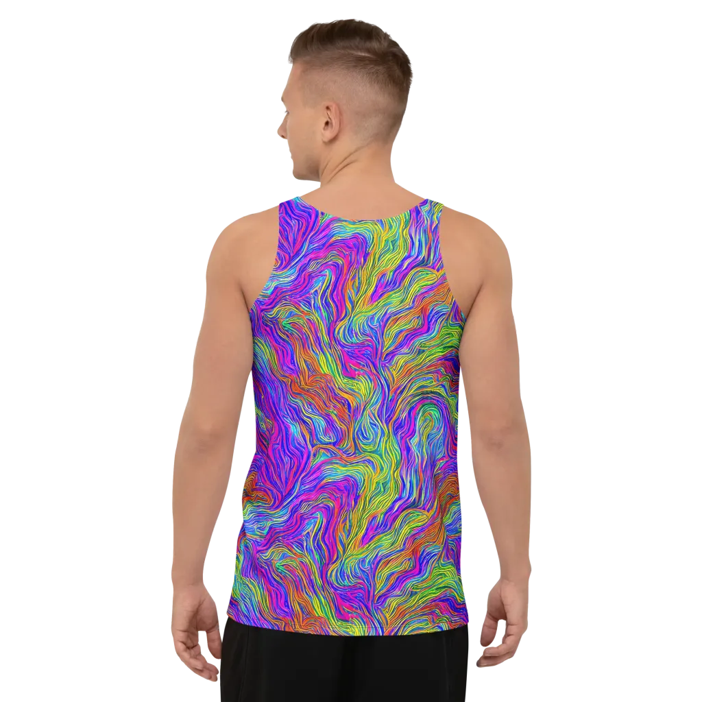 Psychedelic Filament on Men's Tank Top — Back