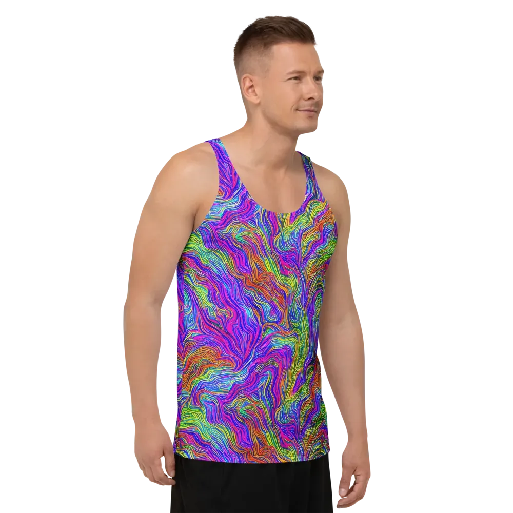 Psychedelic Filament on Men's Tank Top — Right Front
