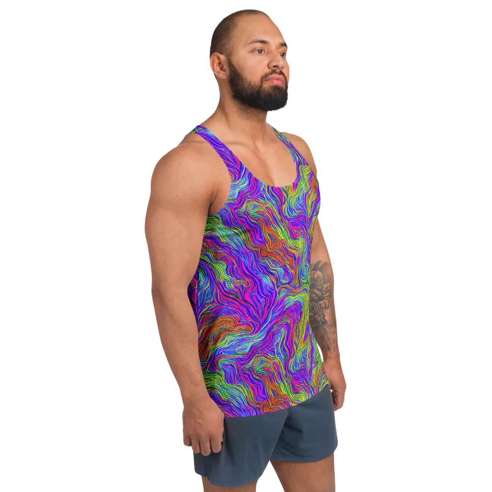 Psychedelic Filament on Men's Tank Top — Right Front