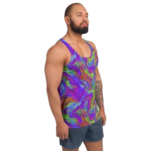Psychedelic Filament on a Men's Tank Top