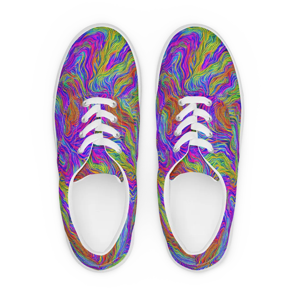 Psychedelic Filament on Men's Lace-Up Canvas Shoes — Front