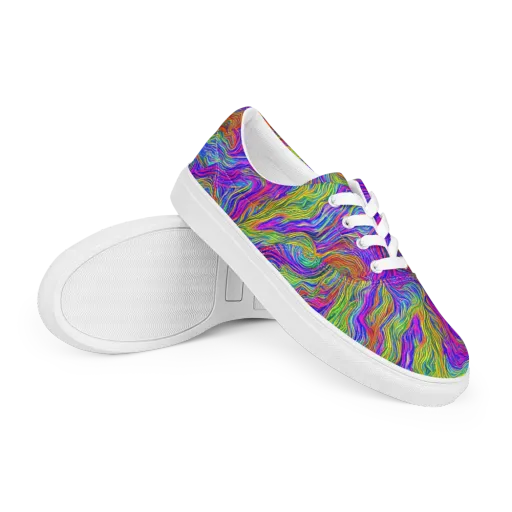 Psychedelic Filament on a Men's Lace-Up Canvas Shoes