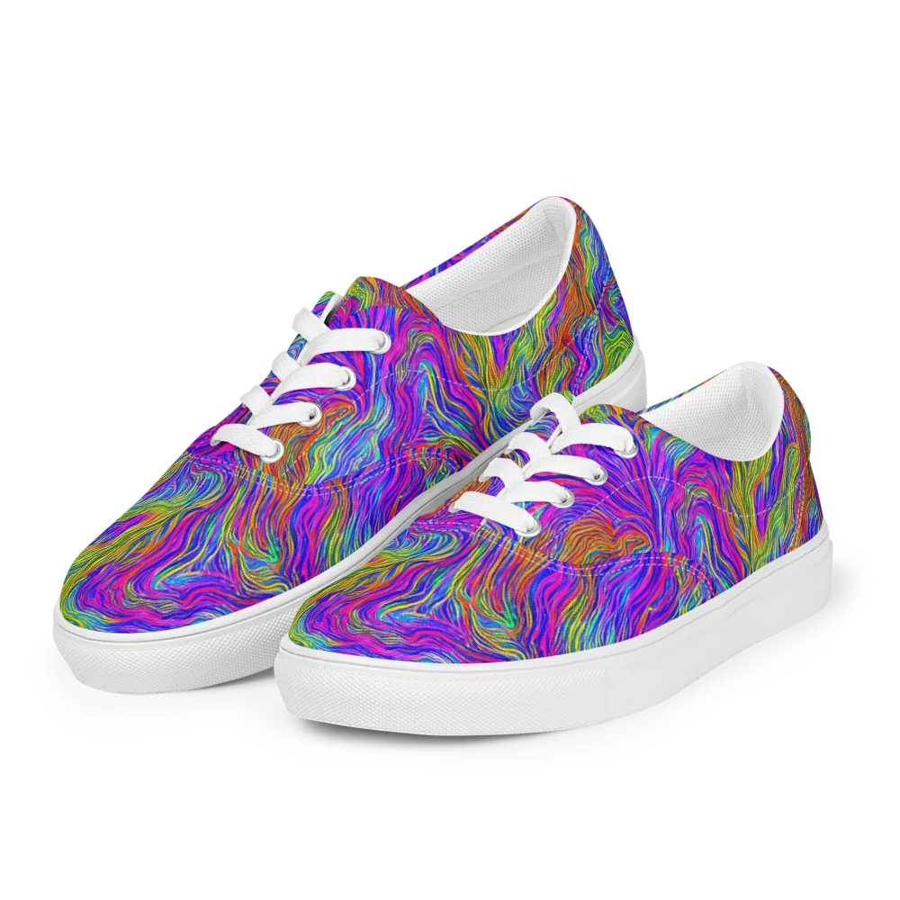 Psychedelic Filament on Men's Lace-Up Canvas Shoes — Left Front