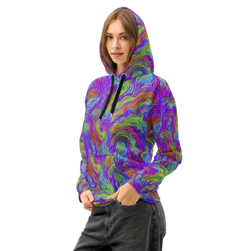 Psychedelic Filament on a Cotton Hoodie