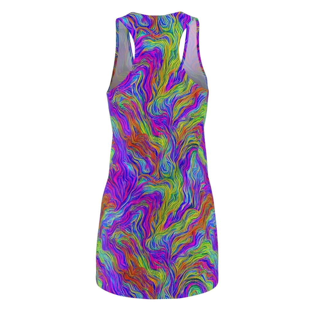 Psychedelic Filament on Racerback Dress — Back