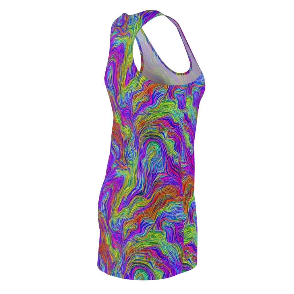 Psychedelic Filament on Racerback Dress — Back Side
