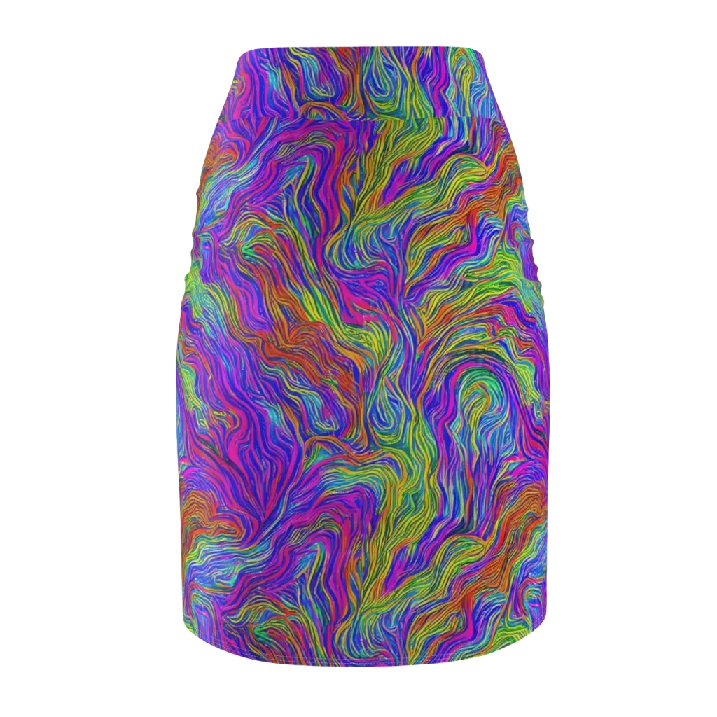 Psychedelic Filament on Pencil Skirt — Back