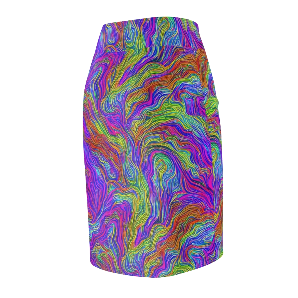 Psychedelic Filament on Pencil Skirt — Back Side