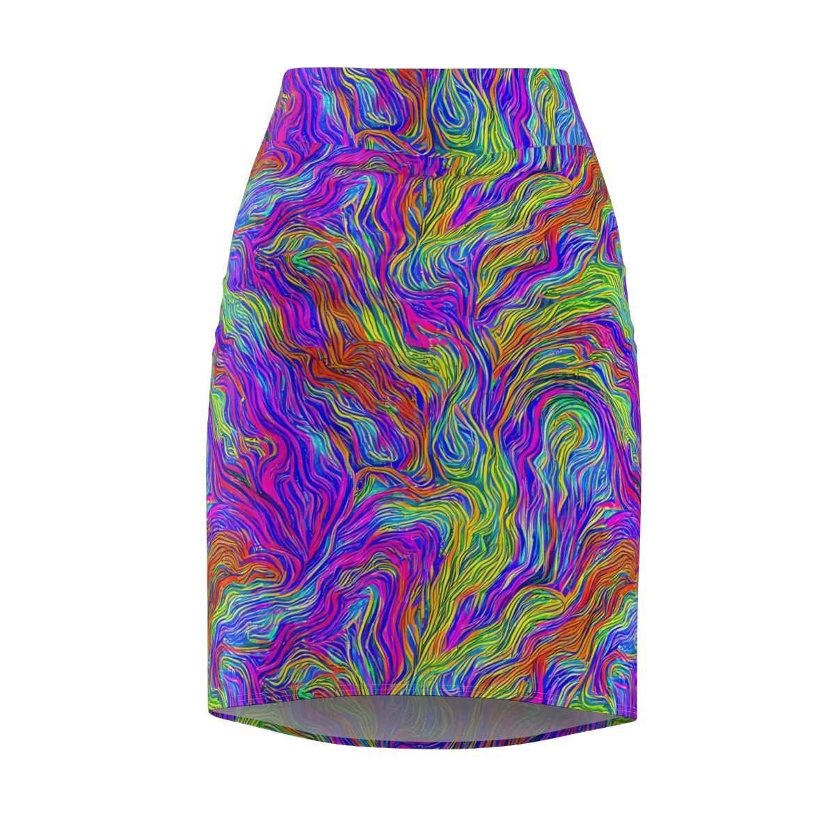 Psychedelic Filament on Pencil Skirt — Front
