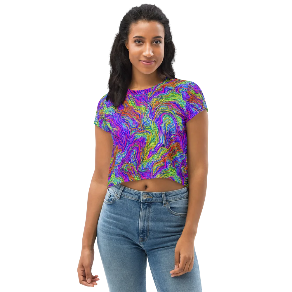 Psychedelic Filament on Crop Tee — Front