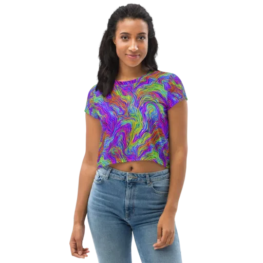 Psychedelic Filament on a Crop Tee