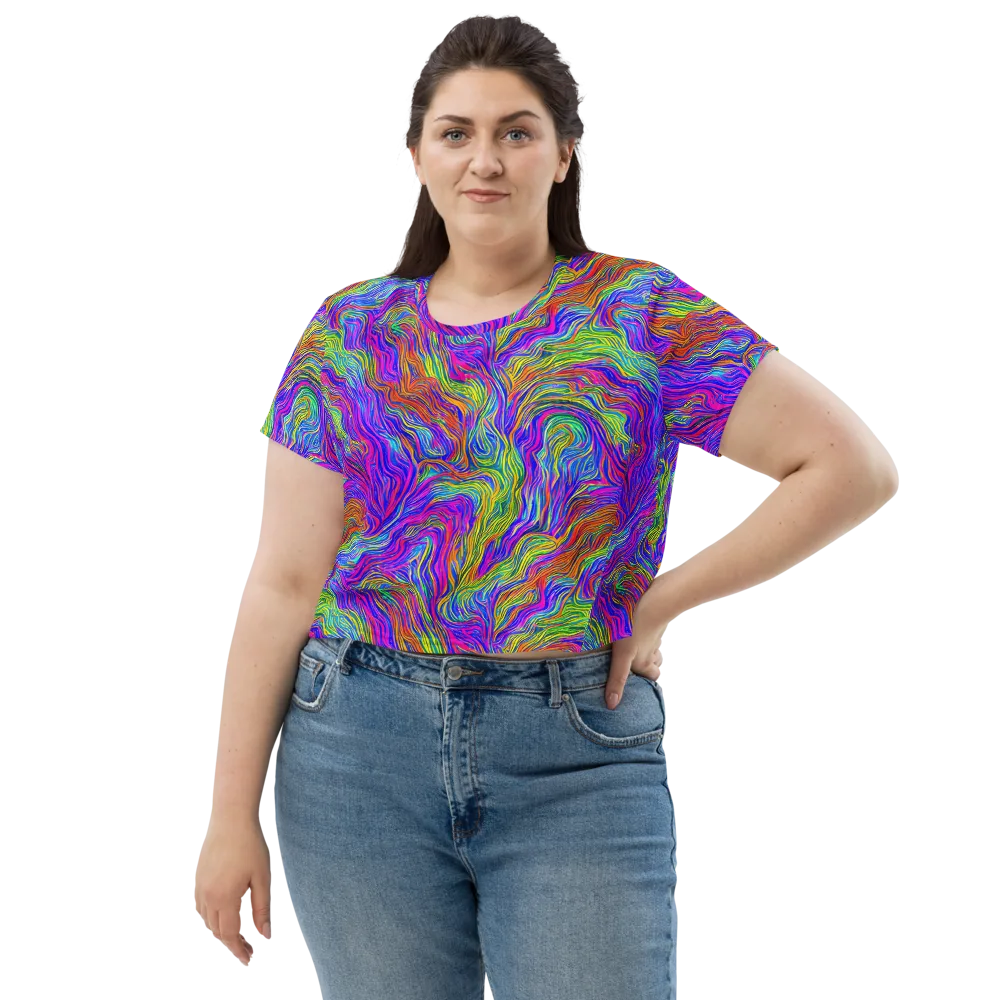 Psychedelic Filament on Crop Tee — Front