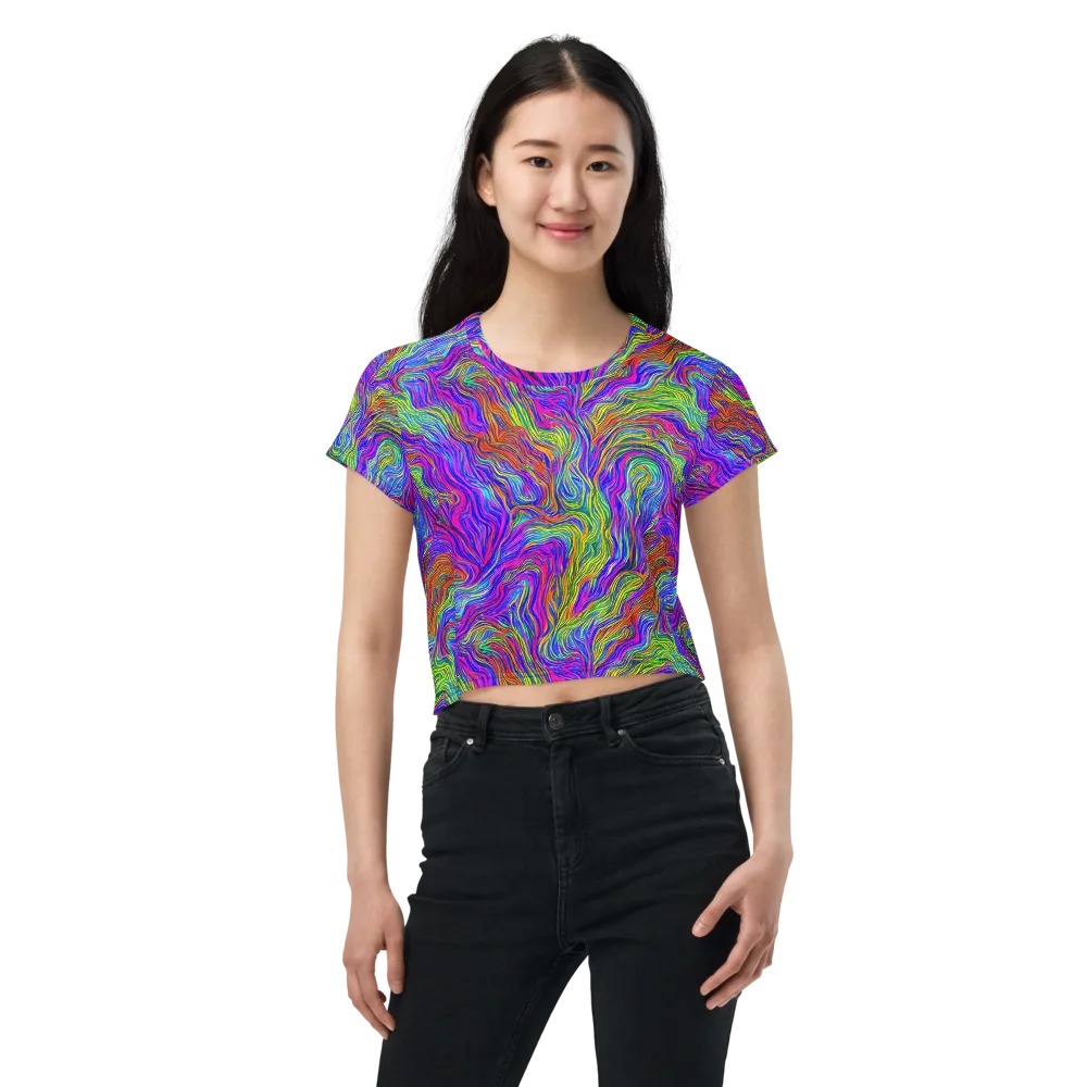 Psychedelic Filament on Crop Tee — Front