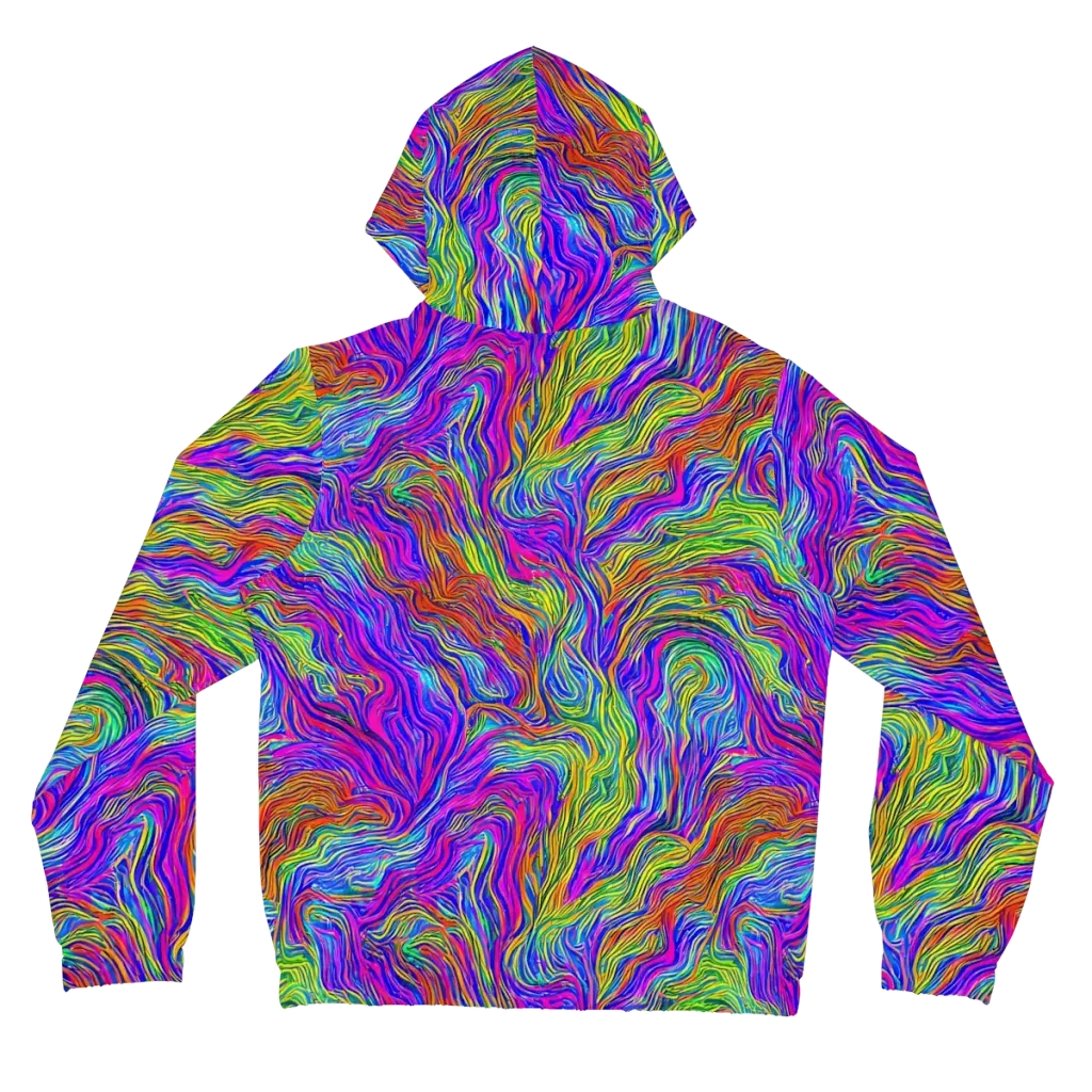 Psychedelic Filament on Women's Full-Zip Hoodie — Back