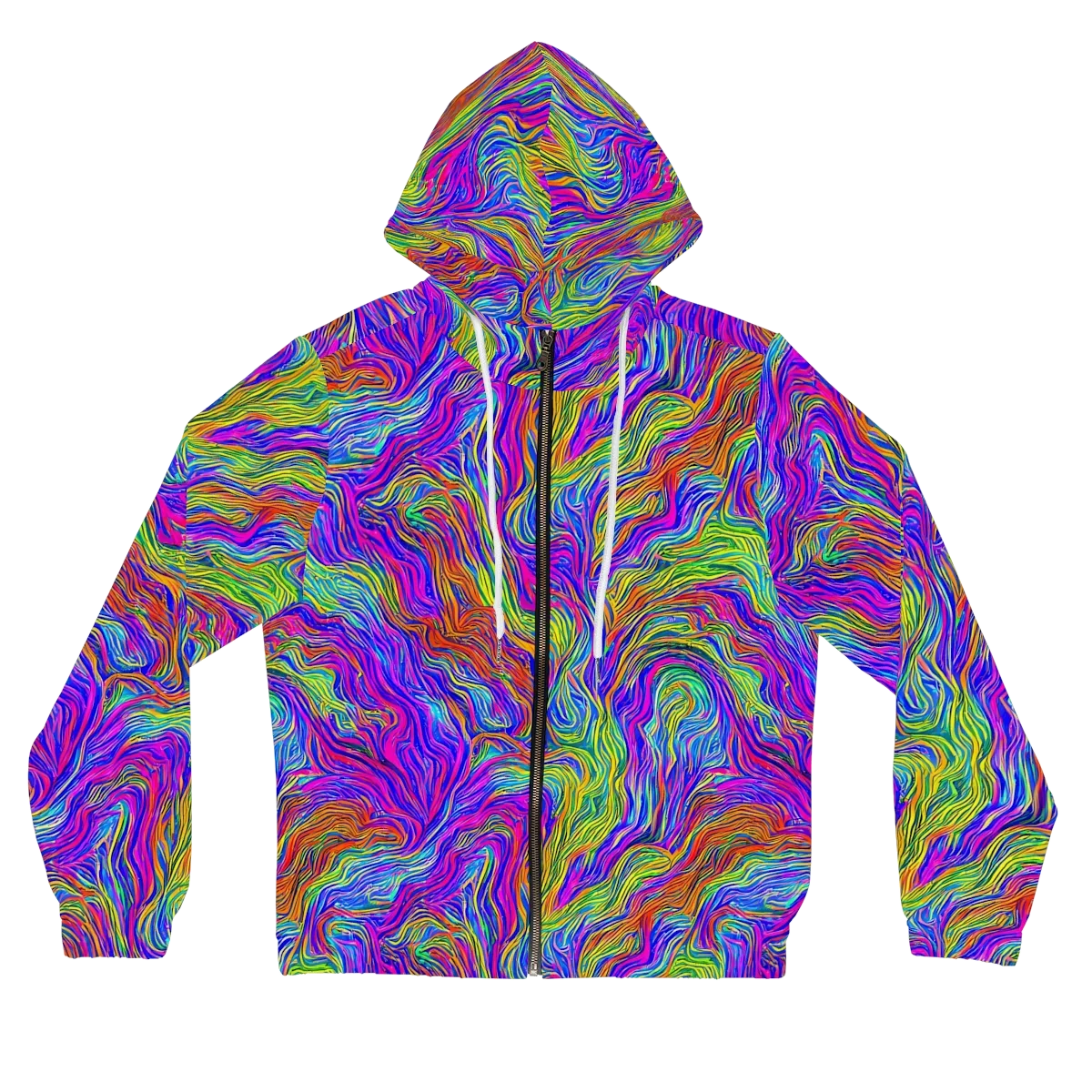 Psychedelic Filament on Women's Full-Zip Hoodie — Front