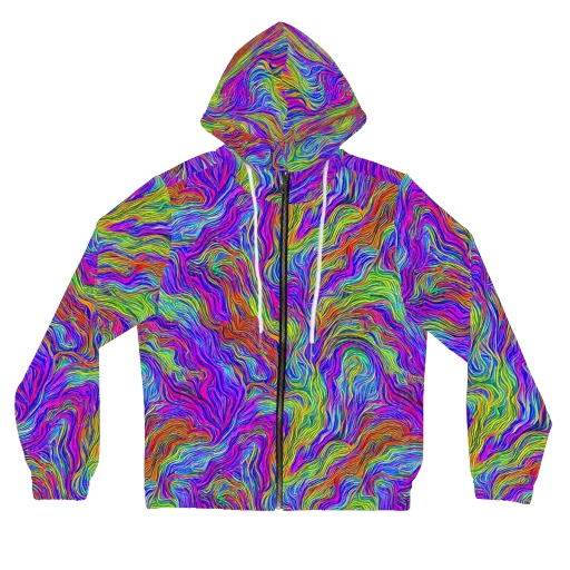 Psychedelic Filament on a Women's Full-Zip Hoodie