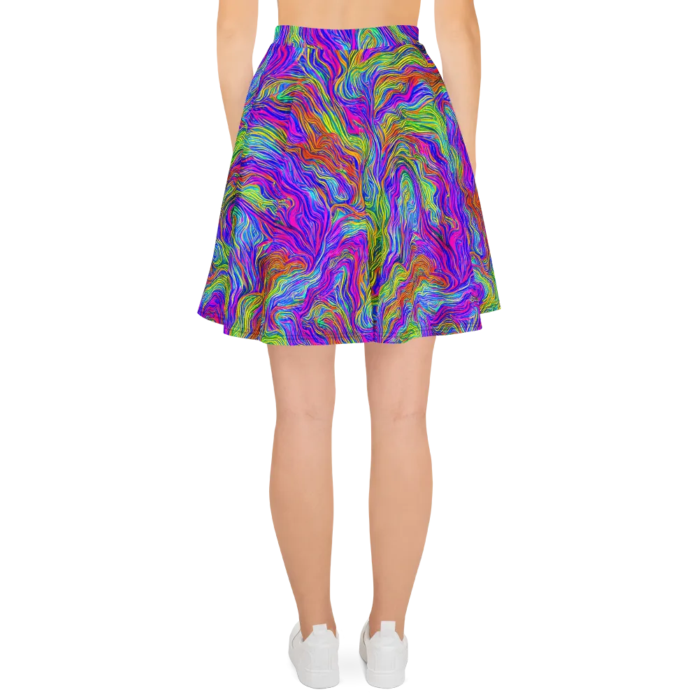 Psychedelic Filament on Skater Skirt — Back
