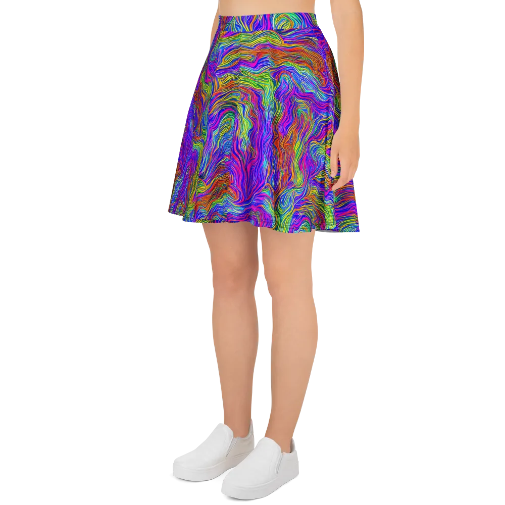 Psychedelic Filament on Skater Skirt — Left