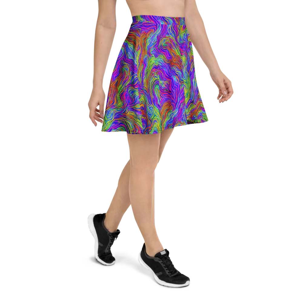 Psychedelic Filament on Skater Skirt — Right