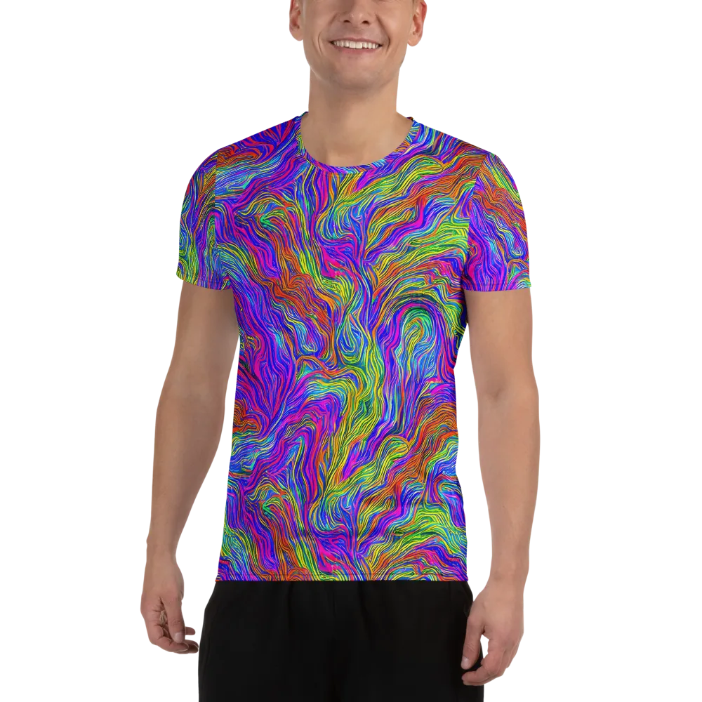 Psychedelic Filament on Men's Athletic T-Shirt — Front