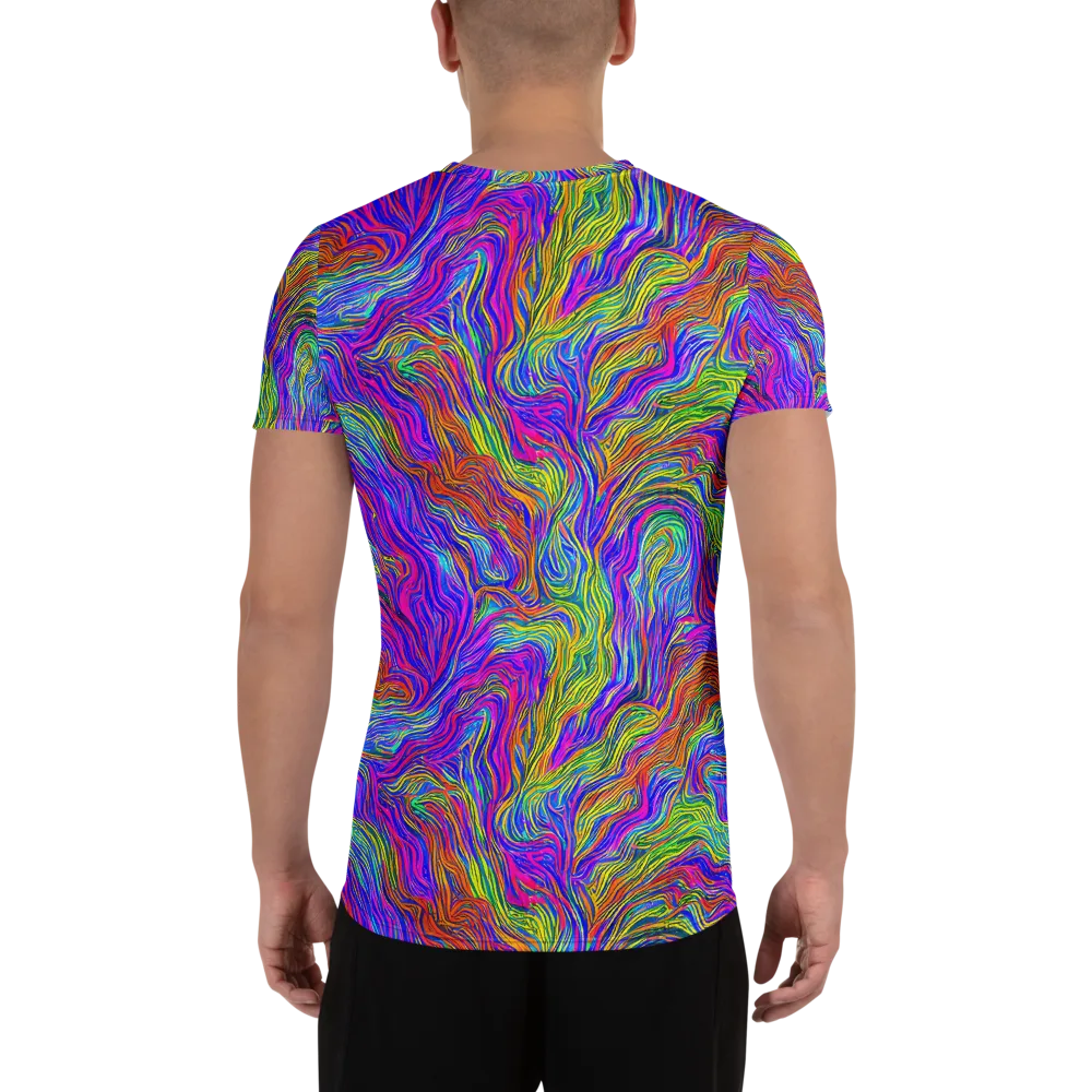 Psychedelic Filament on Men's Athletic T-Shirt — Back