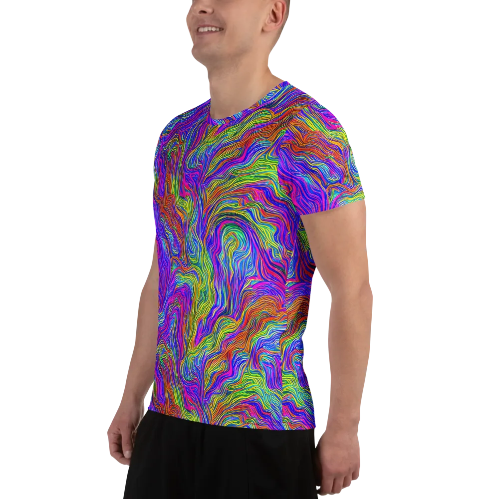 Psychedelic Filament on Men's Athletic T-Shirt — Left