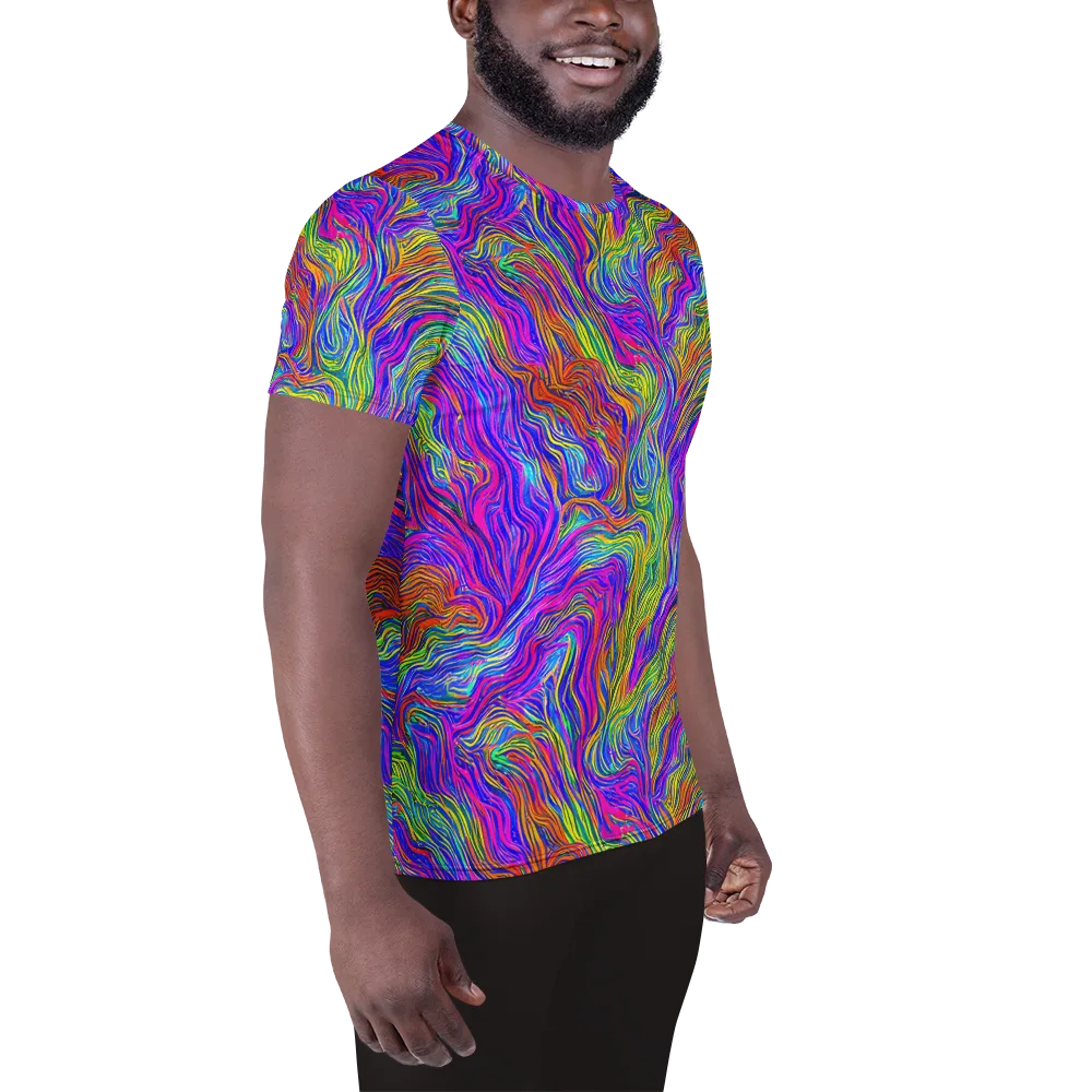 Psychedelic Filament on Men's Athletic T-Shirt — Right