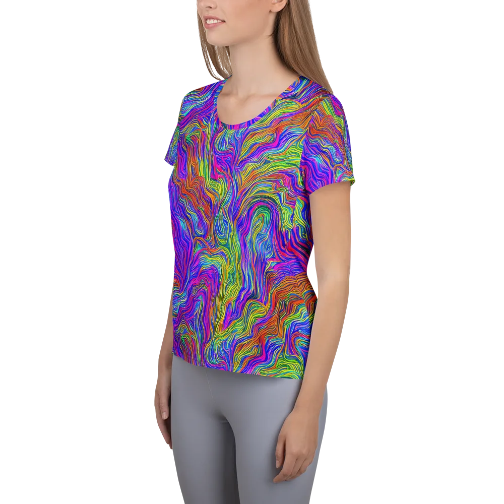 Psychedelic Filament on Women's Athletic T-Shirt — Left