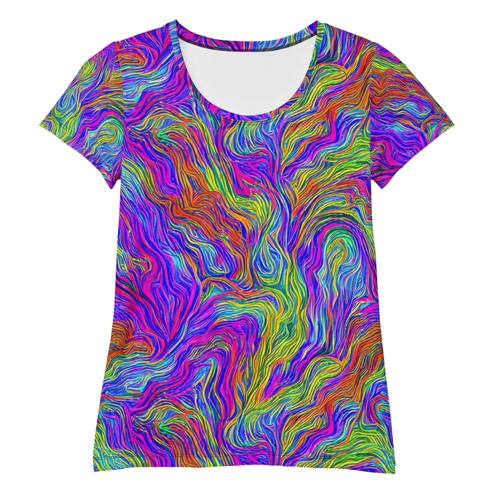 Psychedelic Filament on Women's Athletic T-Shirt — Front