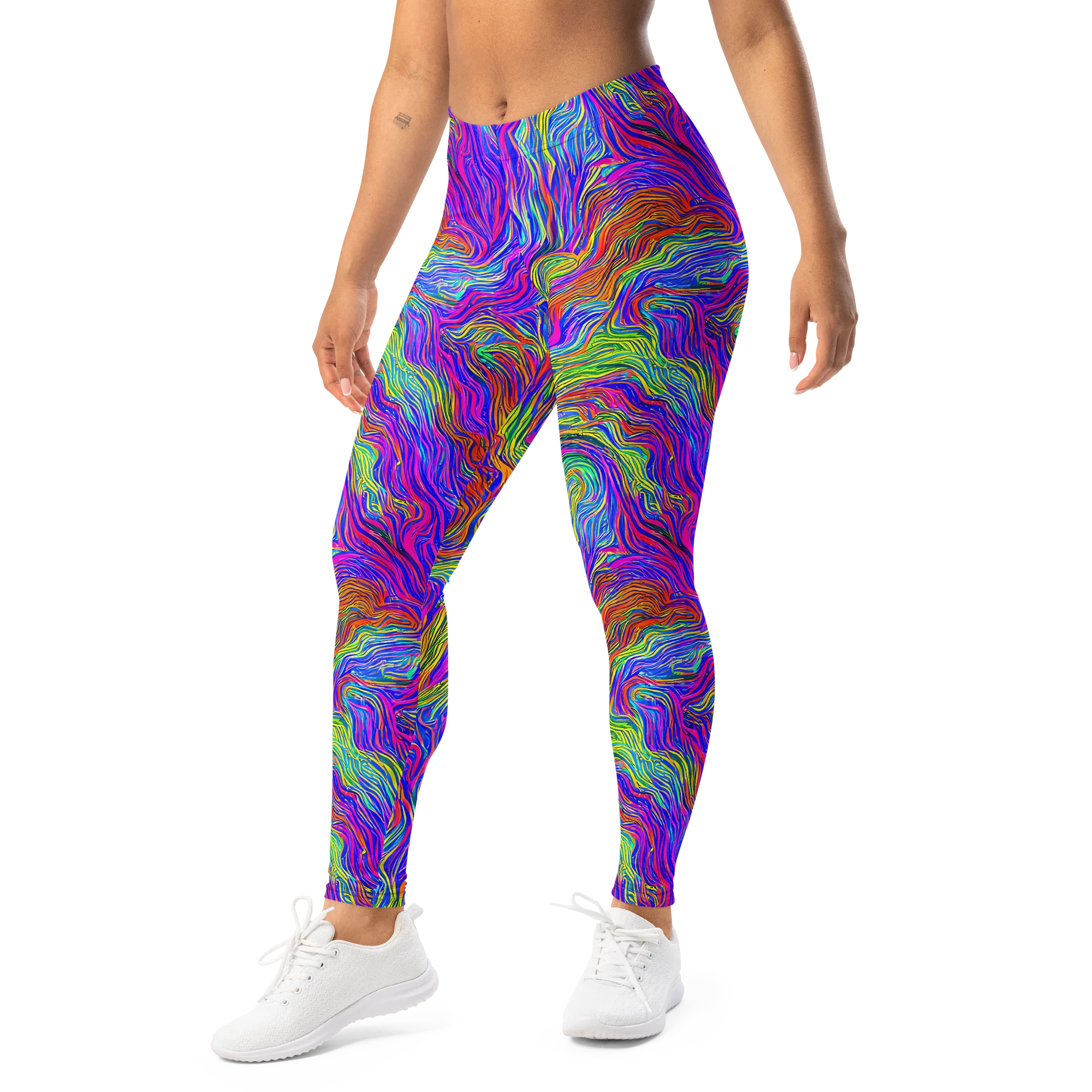 Psychedelic Filament on Leggings — Left Front