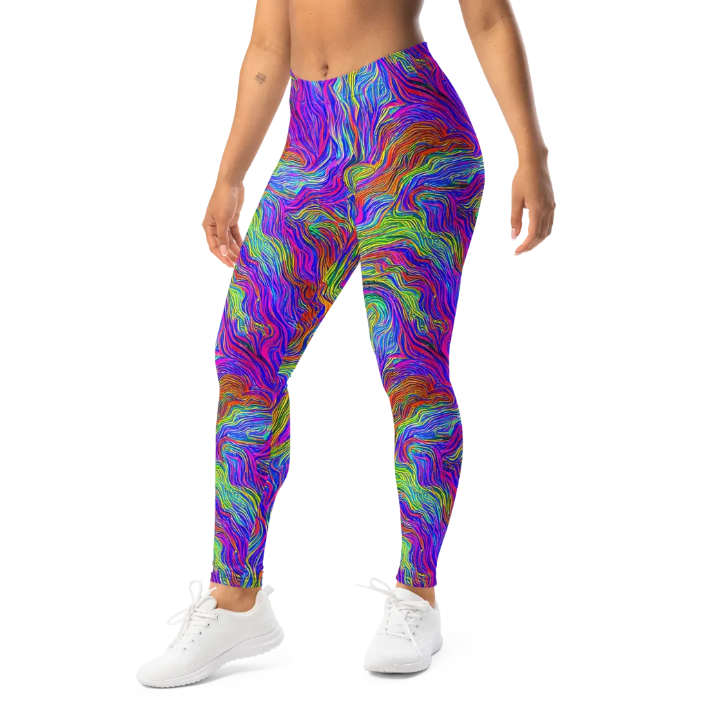 Psychedelic Filament on Leggings — Left Front