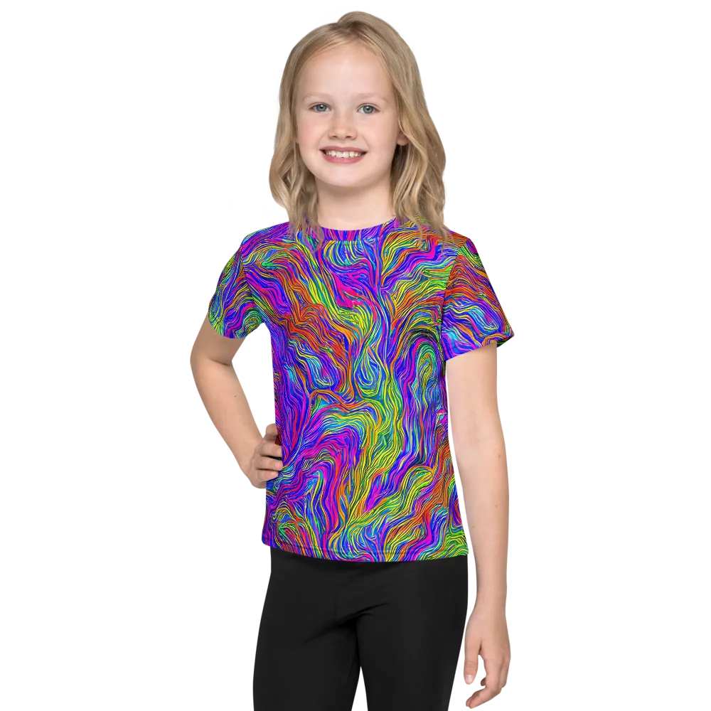 Psychedelic Filament on Kids Crew Neck T-Shirt — Front