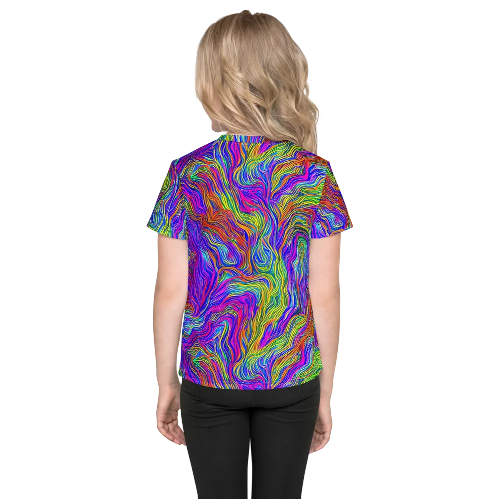 Psychedelic Filament on Kids Crew Neck T-Shirt — Back