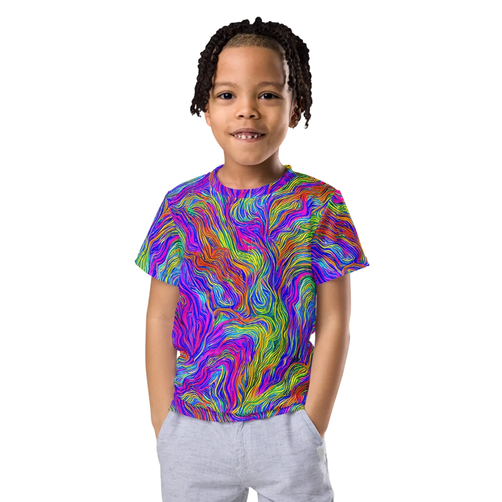 Psychedelic Filament on Kids Crew Neck T-Shirt — Front