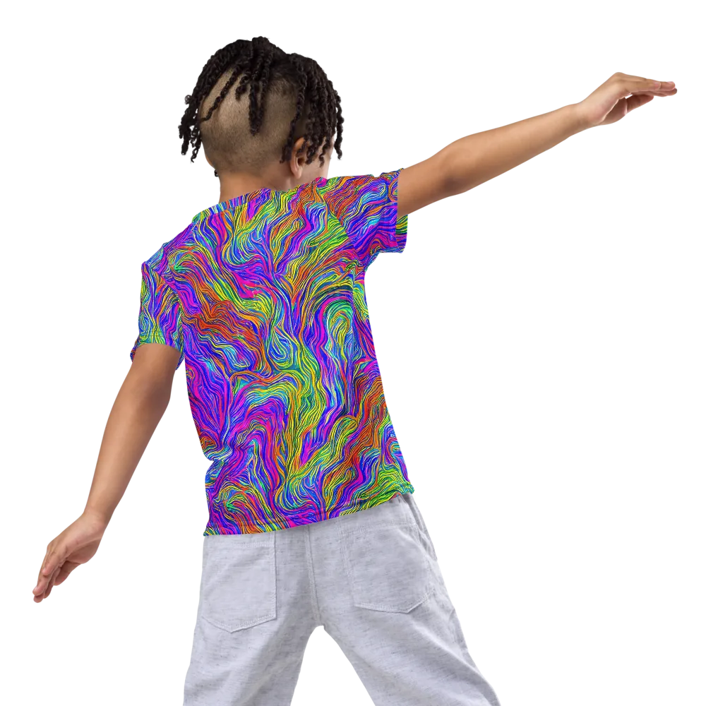 Psychedelic Filament on Kids Crew Neck T-Shirt — Back