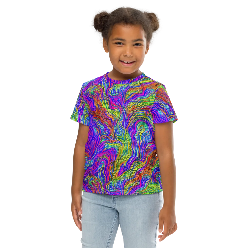 Psychedelic Filament on Kids Crew Neck T-Shirt — Front