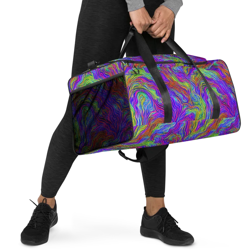 Psychedelic Filament on Duffle Bag — Right Front